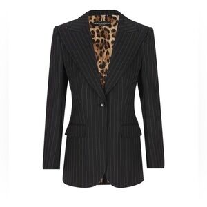 Dolce & Gabbana in black and brown pinstriped blazer